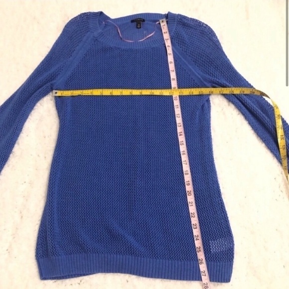 Talbots open wide knit blue scoop neck long sleeve pullover sweater medium - Picture 3 of 8